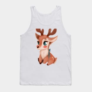 Cute Raindeer Drawing Tank Top